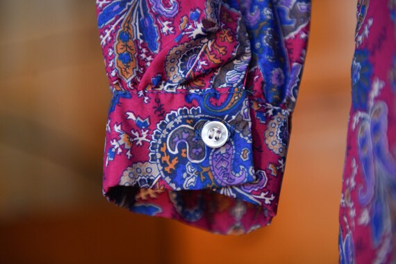 Vintage Paisley Bradley Blouse with Bow- 1970s - image 5