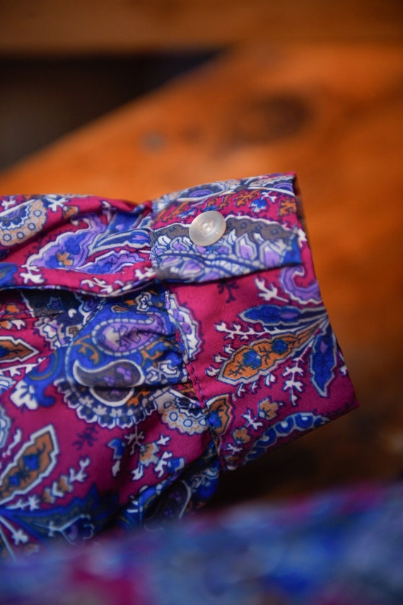 Vintage Paisley Bradley Blouse with Bow- 1970s - image 6