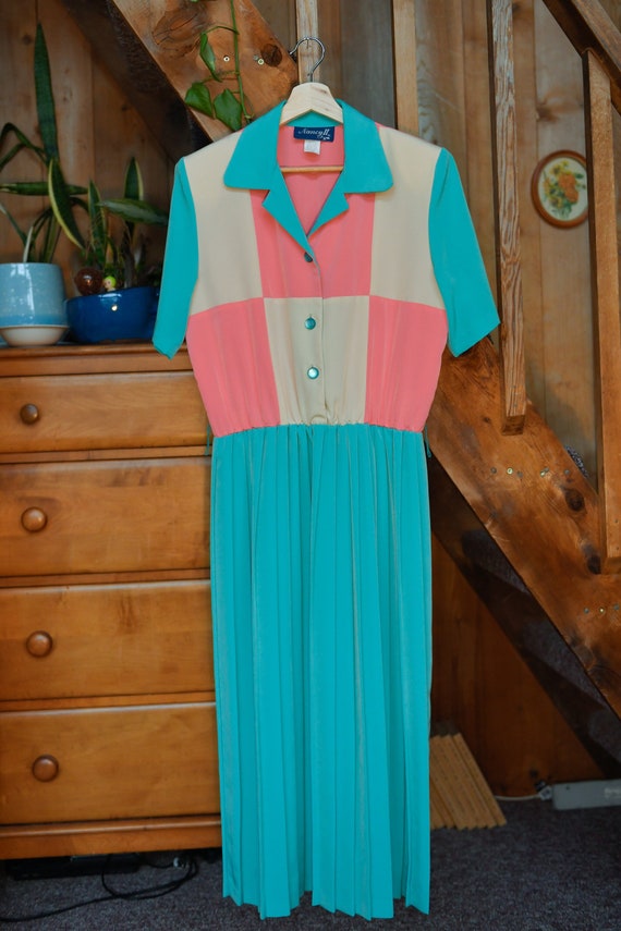 Vintage Nancy 2 Colorblock Secretary Dress