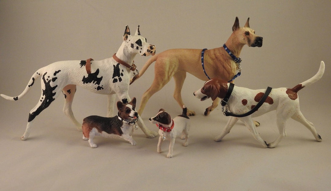 Handmade Miniature Plastic Toy Dog Collar and Lead 1/12th 1/9th Scale
