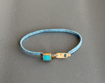 Didyma Unisex Bracelet, Handmade Jewelry Design, Turquoise, Gold-plated Silver, Bronze, Best Gift