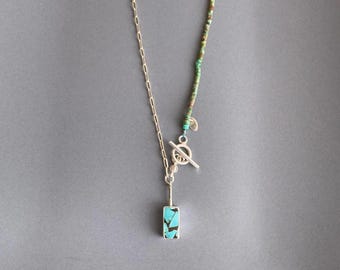 Virtue Men&#39;s Necklace, Handmade Jewelry Design, 925 sterling silver, Turquoise