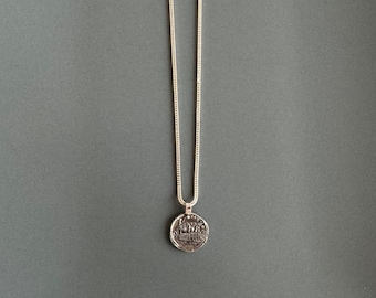 Drip Men&#39;s Necklace, Handmade Jewelry Design, 925 sterling Silver, 55cm
