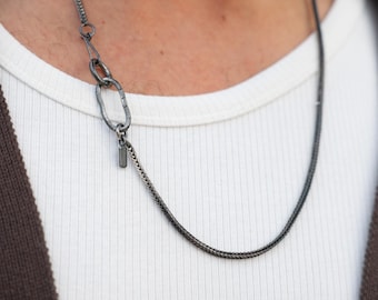 Foxtail Men&#39;s Necklace, Handmade Jewelry Design, 925 sterling Silver