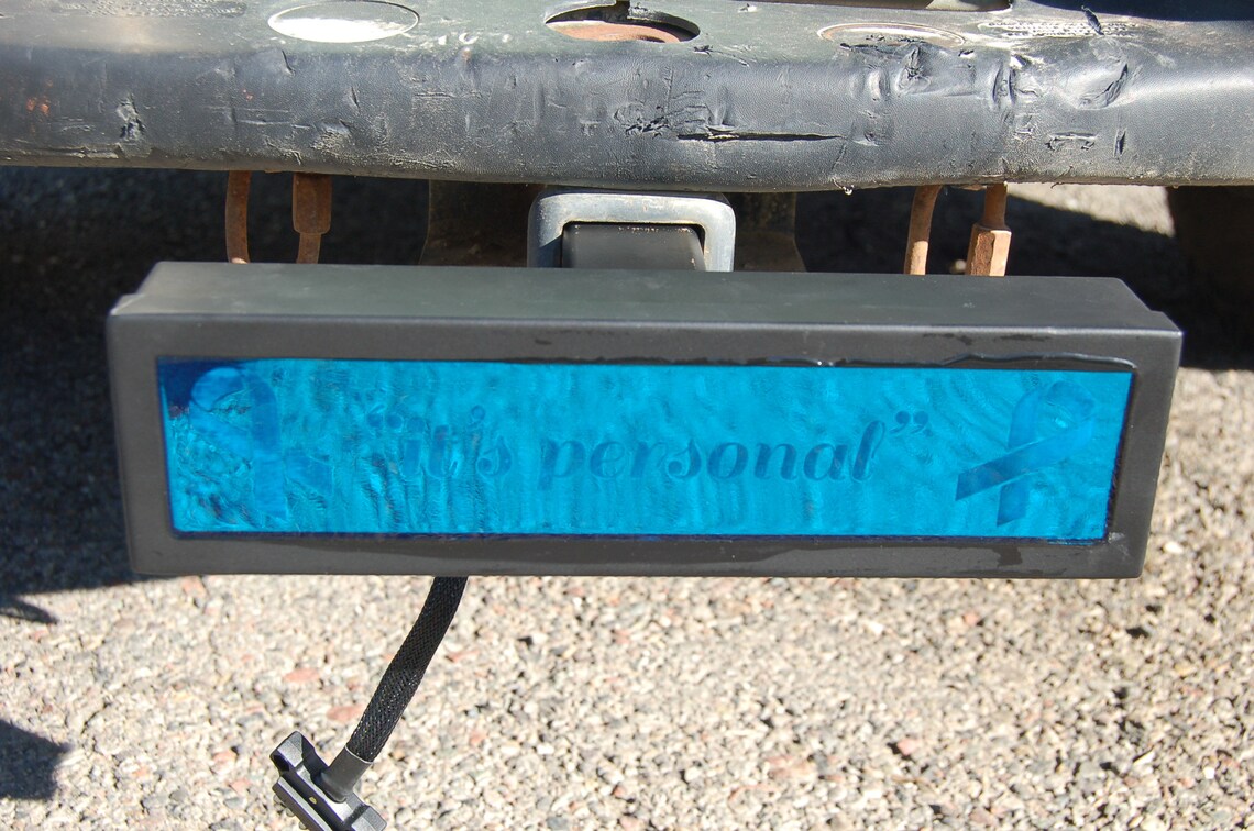 Trailer hitch cover Lighted LED illuminatedcustom engraved Etsy