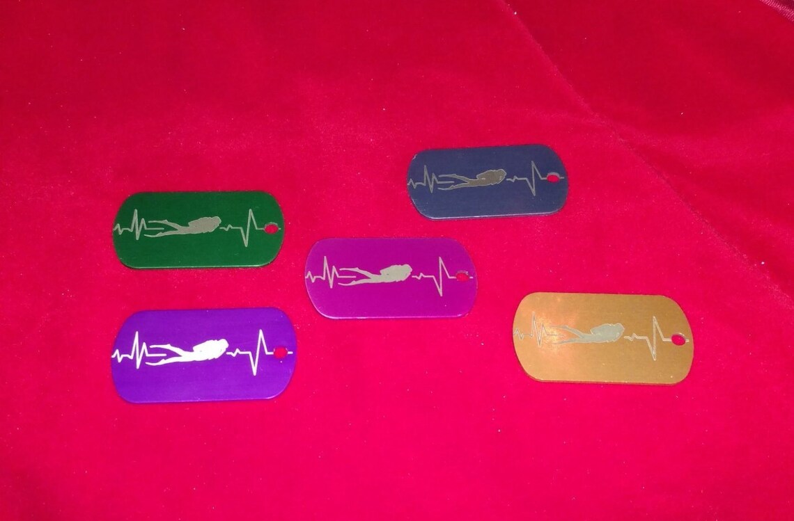 Scuba diver BCD ID tags. Custom engraving. Etsy