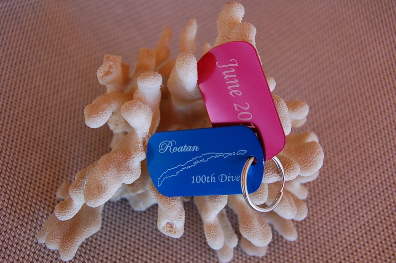 Scuba diver BCD ID tags. Custom engraving. Etsy