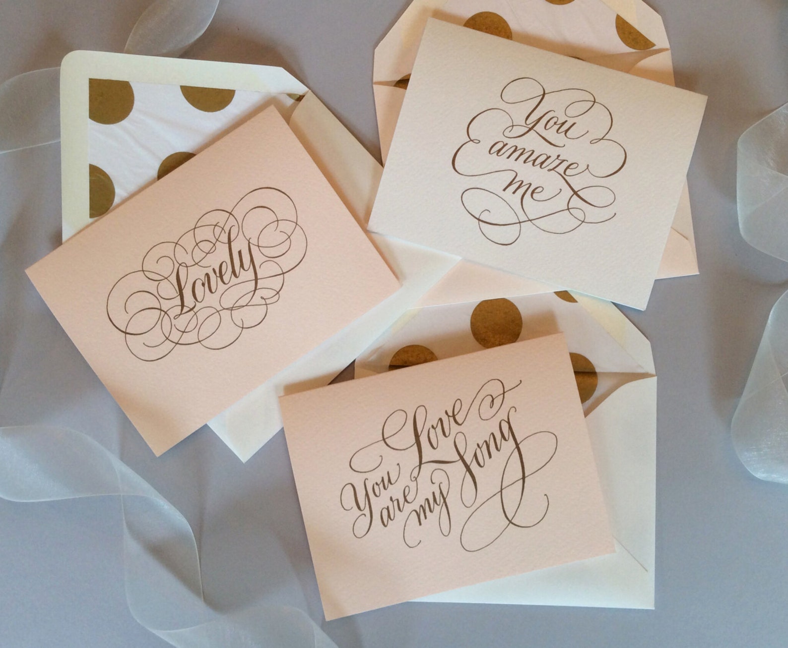 Hand Lettered Notes Hand Lettered Love Note Set - Etsy