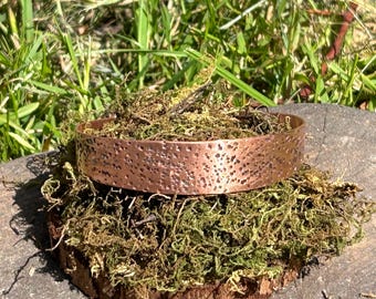 Textured Copper Cuff Bracelet. Ancient vibes, adjustable size. Healing Bracelet. Unique one of a kind