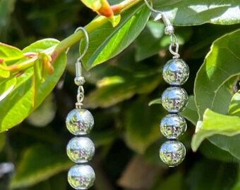 Crystal Dangly Earrings. Delicate with symbolic charms. Boho & festival vibes. Summer vibes. Hematite