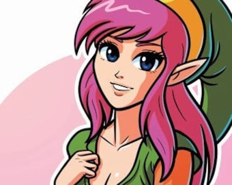 Female Link Pin-Up Art Print: Zelda Fanart (A5 Size)