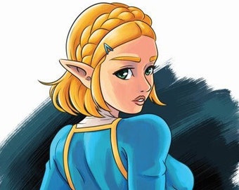 Princess Zelda Pinup, Double-Sided A5 Print |TotK BotW