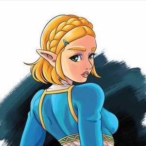 Princess Zelda Pinup, Double-Sided A5 Print |TotK BotW