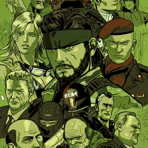 Metal Gear Solid 3 Characters, Naked Snake, Snake Eater, A4 Print