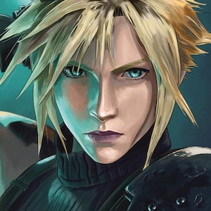 Cloud Strife, FF7, Print, Final Fantasy, Soldier First Class, Fanart