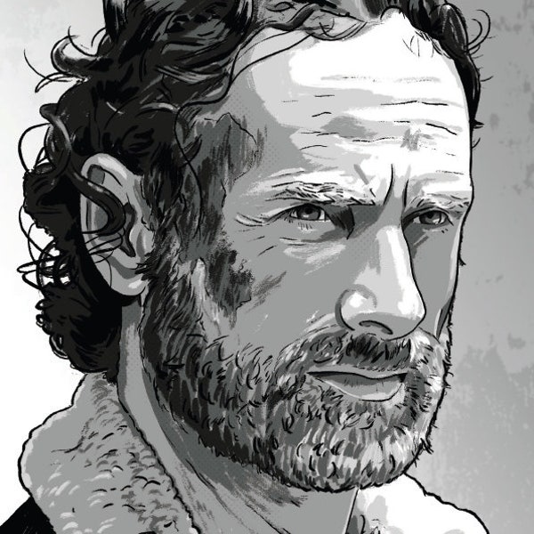 Rick Grimes, A4 Print - Walking Dead - Pop Art - Portrait