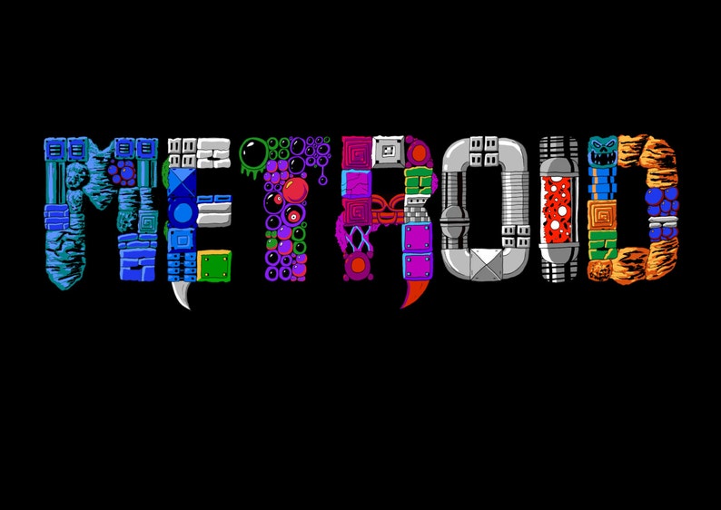 Metroid Code Font Metroid Lettering Print | A4 Size - Etsy