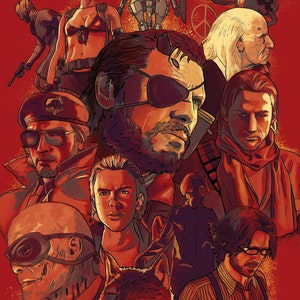 Metal Gear Solid V Characters Illustration, A4 Print