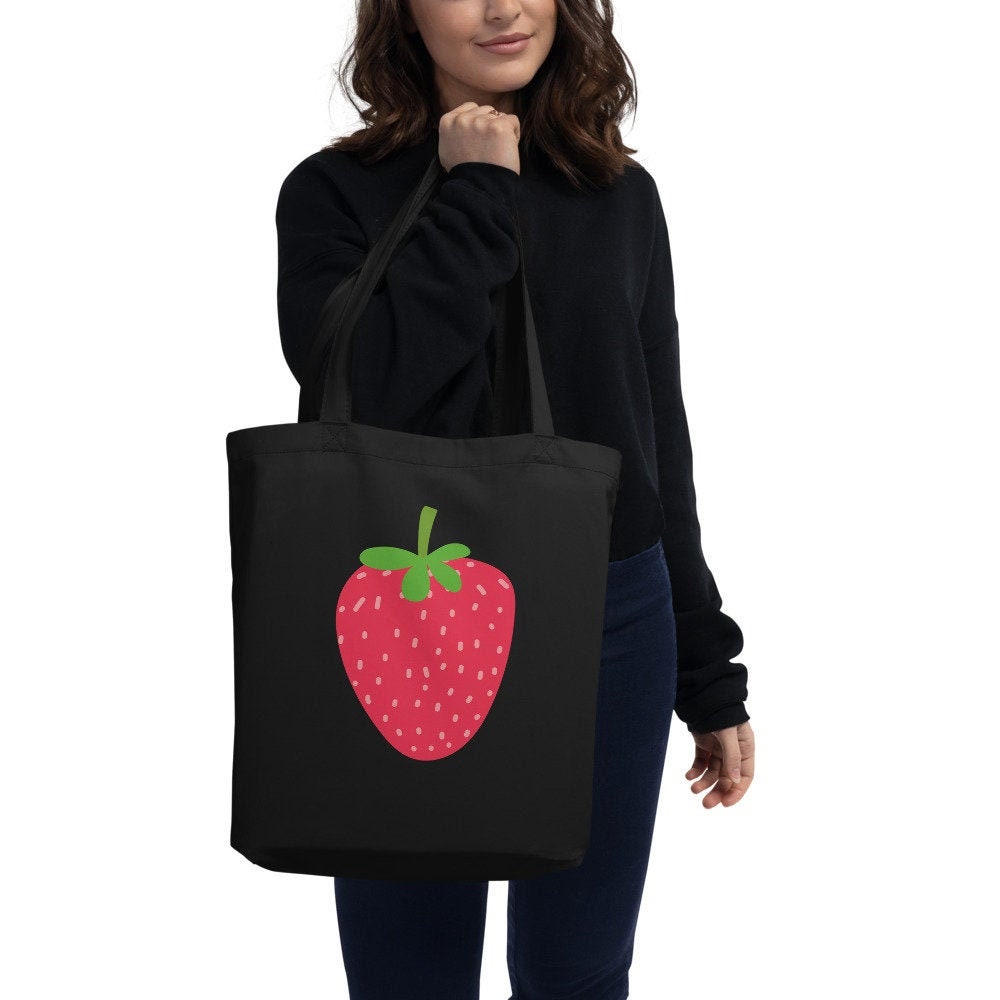 Strawberry bag Strawberry tote Eco friendly Tote Bag Etsy