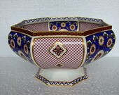 Large John Aynsley Imperial Imari Style Footed Vegetable Or Serving Bowl Octagon Shape Free Shipping World wide