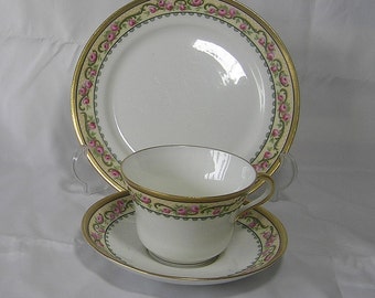 Art Deco 1913  Fine bone china Paragon Star  Tea Set of Tea Cup, Saucer, Side Plate