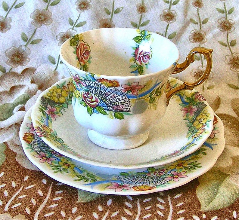 Vintage Dorchester Bone China Floral Pattern Cup Saucer and Etsy