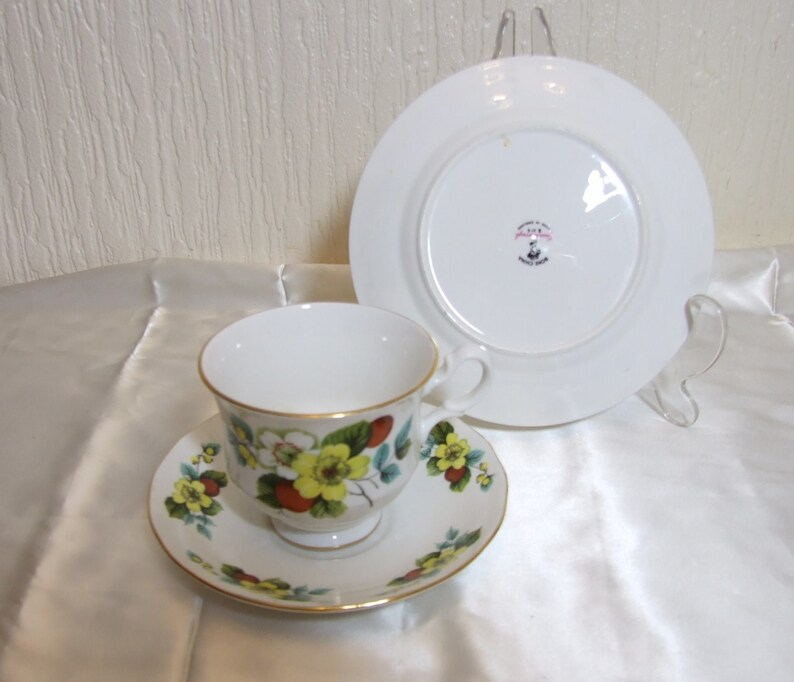 Gainsborough Bone China Stunning Tea Trio Set Floral Pattern Etsy