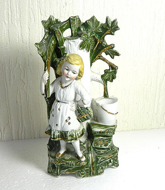 Antike deutsche Bisquit Porzellan Vase, Blumenvase, Porzellanvase