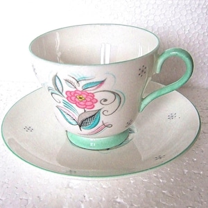 Vintage  Shelley  Henley Shape Coffee Cup and Saucer  Bone China Tea Trio Pattern  nr 2366