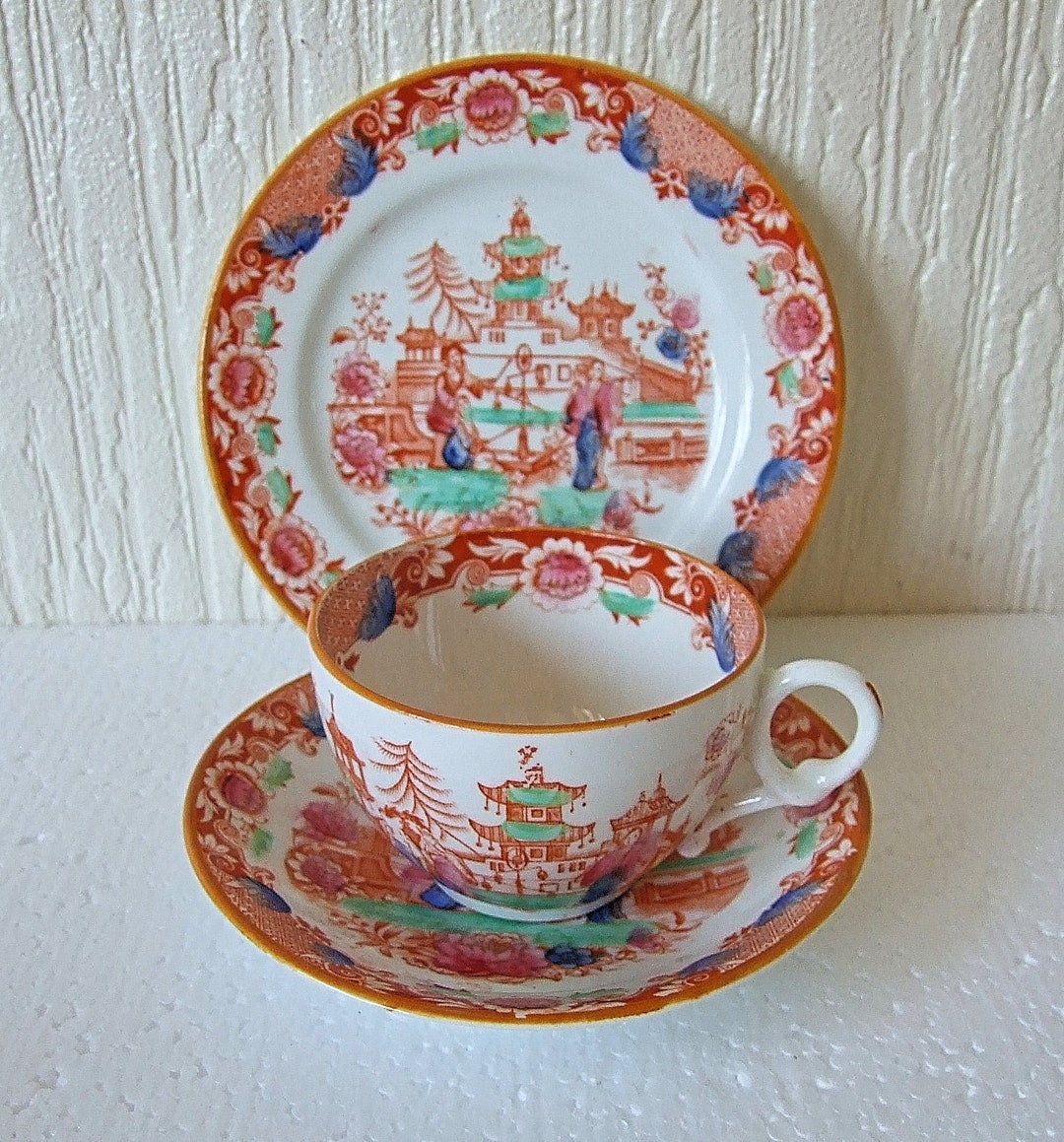 Peking Pattern Antique Chinoiserie Peking Pattern Porcelain Cup and Saucer H M ...