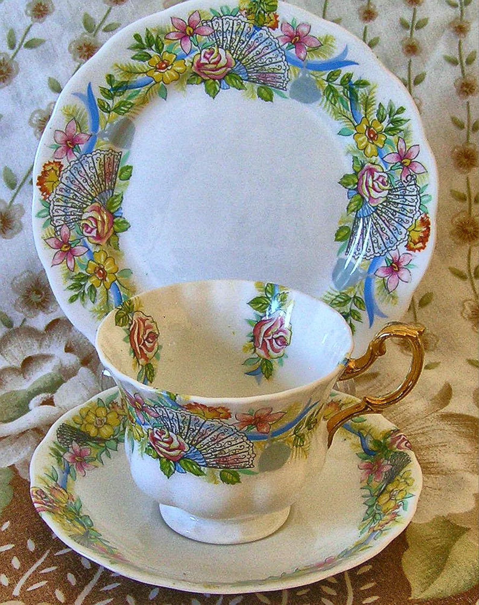 Vintage Dorchester Bone China Floral Pattern Cup Saucer and Etsy UK