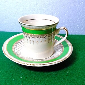 Vintage  Beautiful Solian Ware Simpsons (soho) Pottery Coffee Can Espresso Cup  and Saucer. First quality