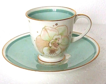 Vintage Susie Cooper Plnk ORCHID stunning footed Coffee / Espresso Cup and Saucer