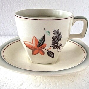 Retro Mid-Century Stylecraft Midwinter 'Herbstblätter' Muster Kaffeetasse c1960.  >