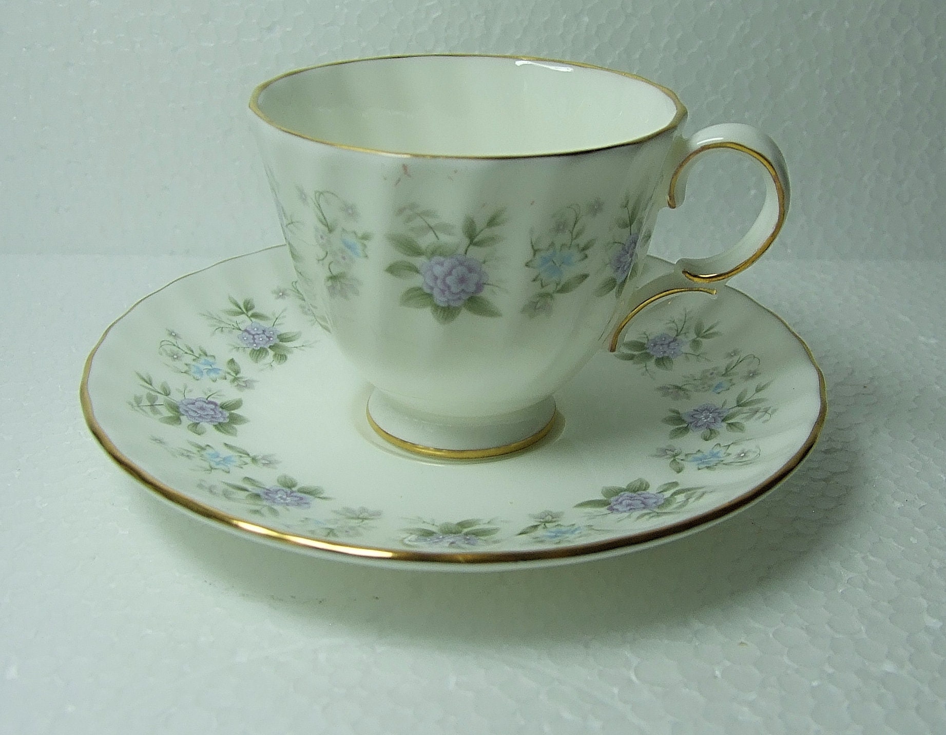 MINTON - MINTON ALPINE SPRINGシリーズ　皿セット Alpine Spring Pattern by Minton Bone China Coffee Cup and