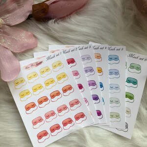 Máscara para los ojos, pegatinas de planificador, Erin Condren, Happy Planner, Cuaderno de viajeros