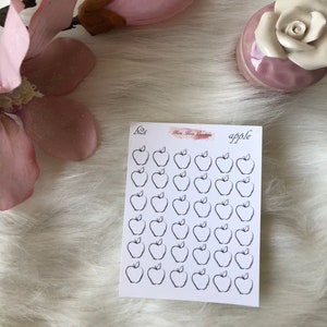Apple,Pegatinas de planificador,Erin Condren,Planificador feliz,Cuaderno de viajeros, TN