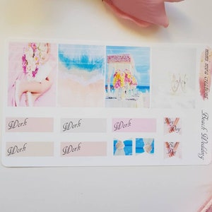 Beach wedding/ Washi strips and work labels/A la carte.vertical stickers/ Erin condren/Happy planner/Aura Estelle/ Travelers notebook