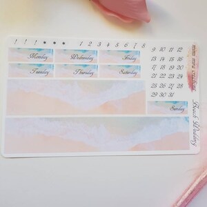 Beach wedding./ Bottom washi/ date covers./ A la carte./ Vertical stickers/ Erin condren /Happy planner/Aura Estelle/Travelers notebook.
