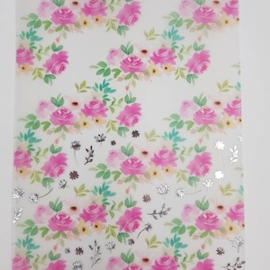 Silver foiled vellum/planner accessories/cardmaking/scrapbooking