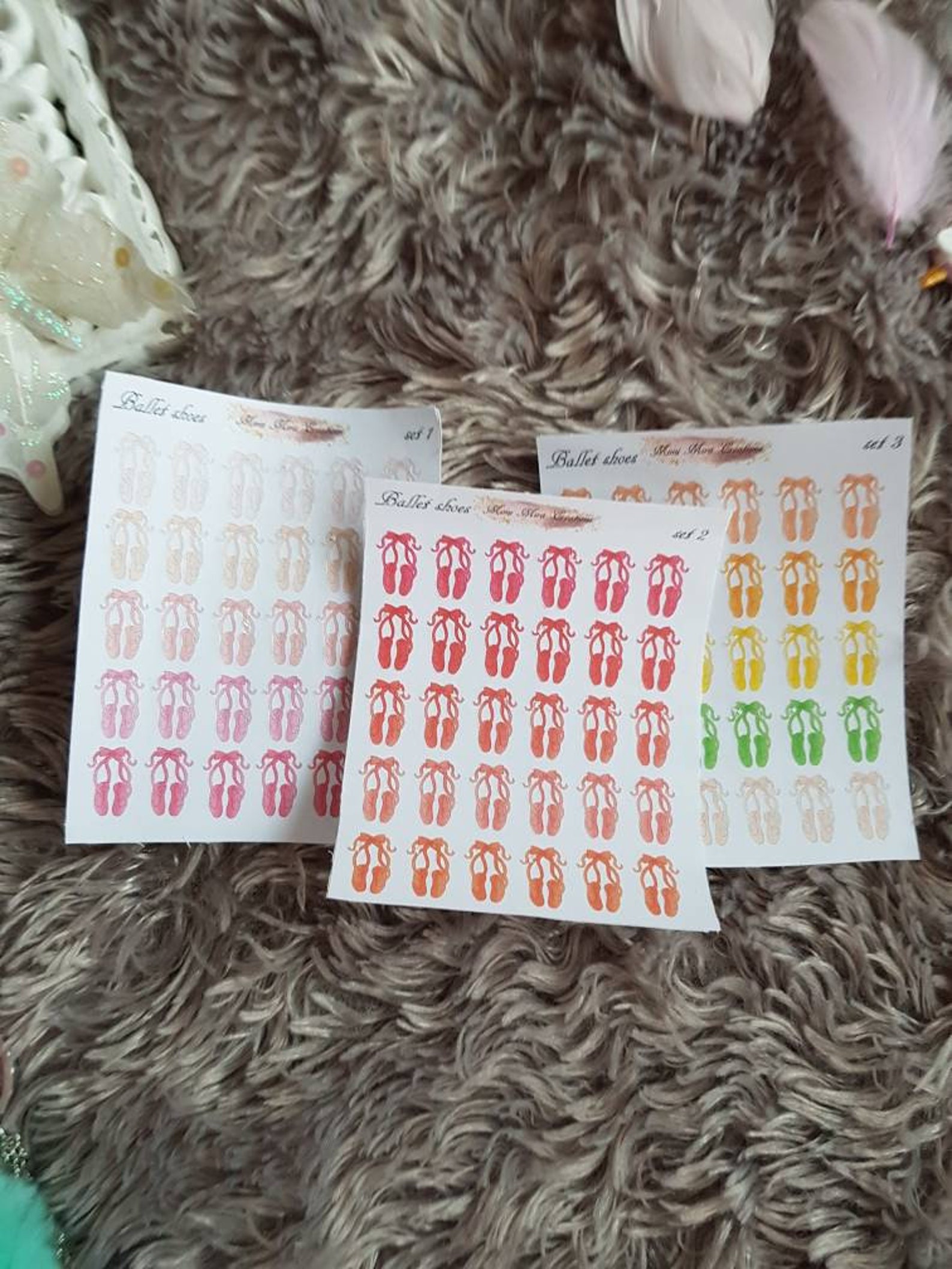 ballet shoes/pointe shoes/planner stickers/removable matte/ recollections/erin condren/happy planner/travelersnotebook/midori