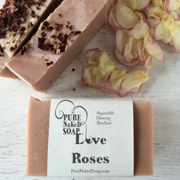 Bio-Seife - Liebe Rosen Seife – alle Naturseife – Handgemachte Seife - ätherisches Öl-Seife - Artisan Seife – Vegan Clay kalten Prozess Soap