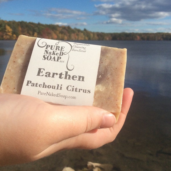 Organic Soap - Patchouli Citrus Bar Soap – All Natural Soap – Handmade Soap Essential Oil Soap - vegan cold process Soap - Earthen gift soap