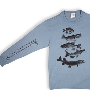 Cotton Fishing Shirt With Ruler To Measure Fish-Unisex-Freshwater Fish