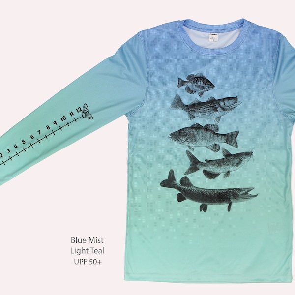 Dry Wicking Fishing Shirt With Ruler To Measure Fish-Unisex-Freshwater Fish