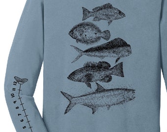 Cotton Fishing Shirt With Ruler to Measure Fish-unisex-freshwater