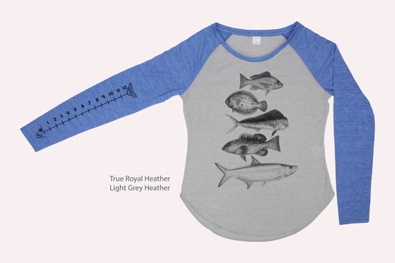 Women's Ocean Fish (Saltwater fishing) Shirt With Ruler To Measure Fish  Ladies T-shirt