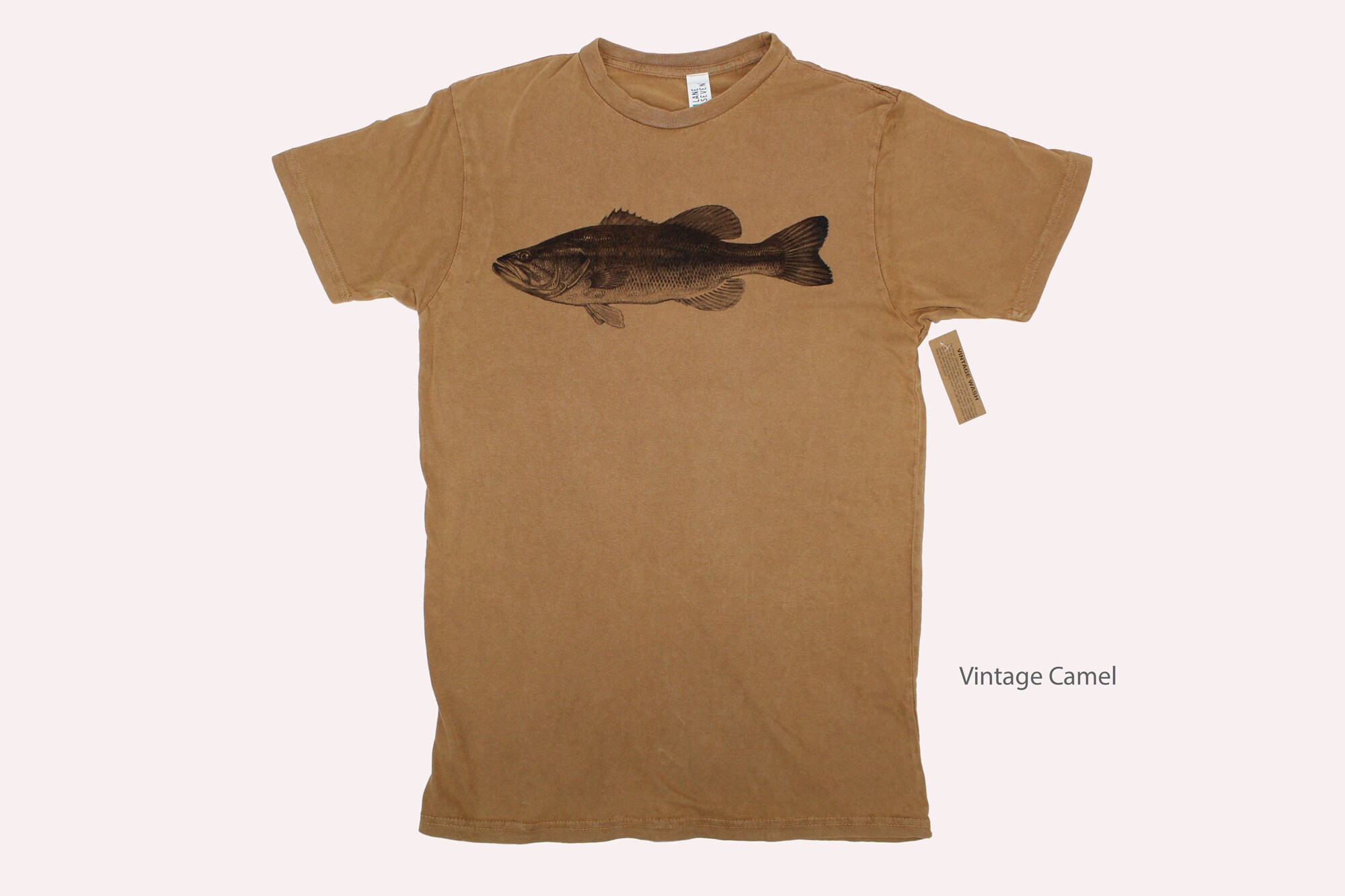 Largemouth Bass Fishing T-shirt UPF 50 Camo Hex/ Vintage Mineral