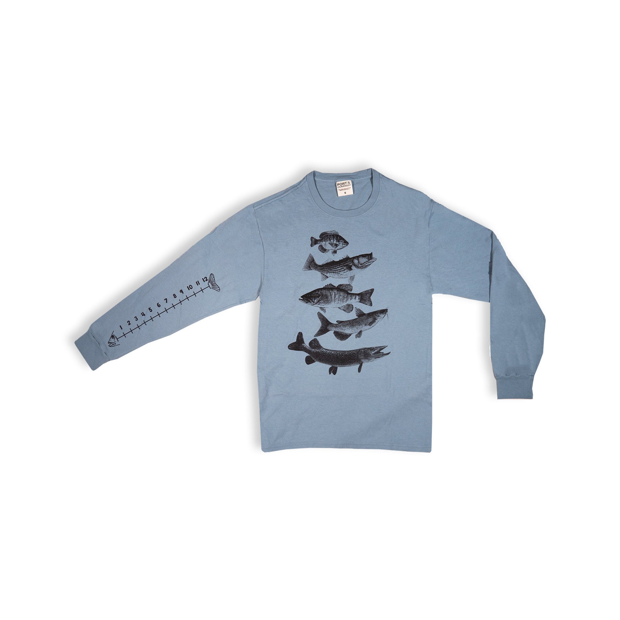 Cotton Kids Fishing Shirt with Ruler to Measure Fish- Youth Sizes