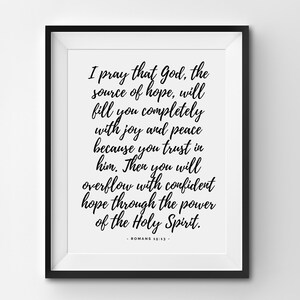 INSTANT DIGITAL DOWNLOAD | Romans 15:13 | Bible Verse | Inspirational | Wall Art | Decor